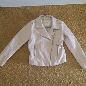 Ivory faux leather jacket